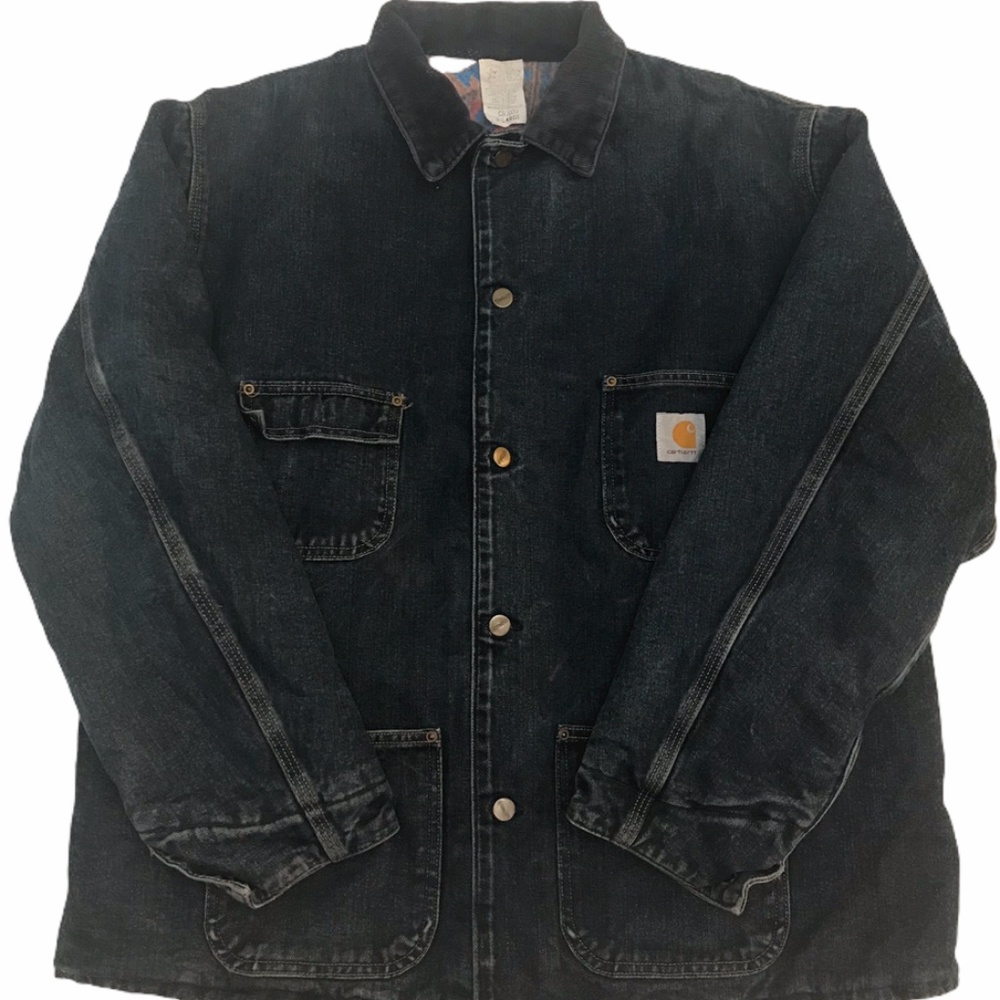 Vintage CARHARTT Mens Denim Jean Barn Coat Jacket